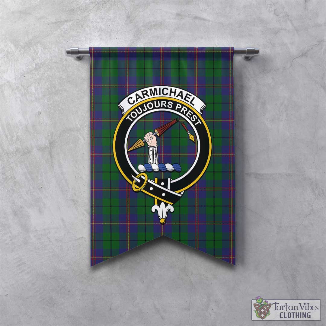 Tartan Vibes Clothing Carmichael Tartan Gonfalon, Tartan Banner with Family Crest