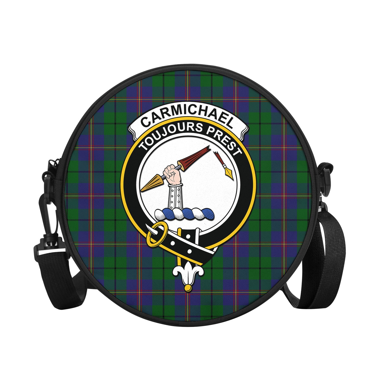 carmichael-tartan-round-satchel-bags-with-family-crest