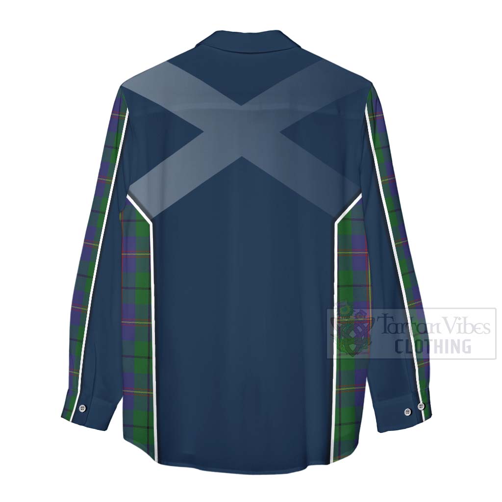 Tartan Vibes Clothing Carmichael Tartan Women's Casual Shirt with Family Crest and Scottish Thistle Vibes Sport Style