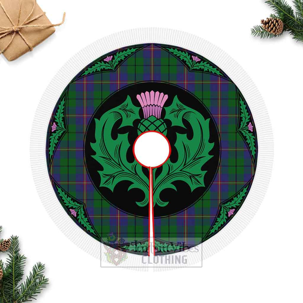 Tartan Vibes Clothing Carmichael Tartan Christmas Tree Skirt Scottish Thistle Style