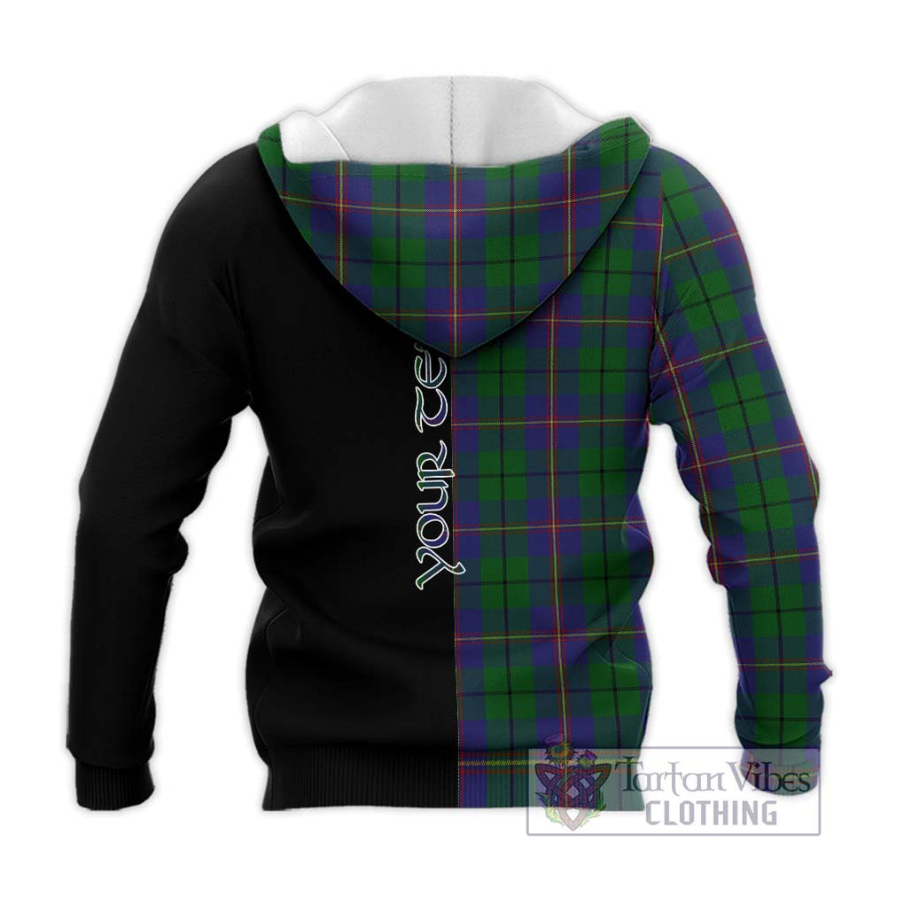 Carmichael Tartan Knitted Hoodie with Family Crest and Half Of Me Style - Tartanvibesclothing Shop