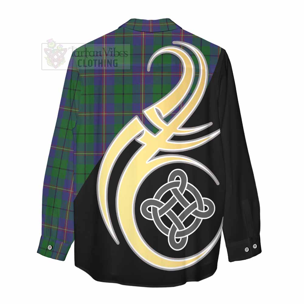 Tartan Vibes Clothing Carmichael Tartan Women's Casual Shirt with Family Crest and Celtic Symbol Style