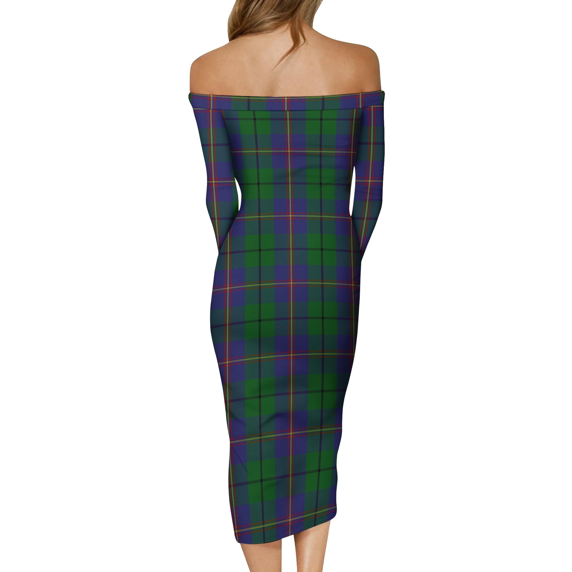 Carmichael Tartan Off Shoulder Lady Dress - Tartanvibesclothing