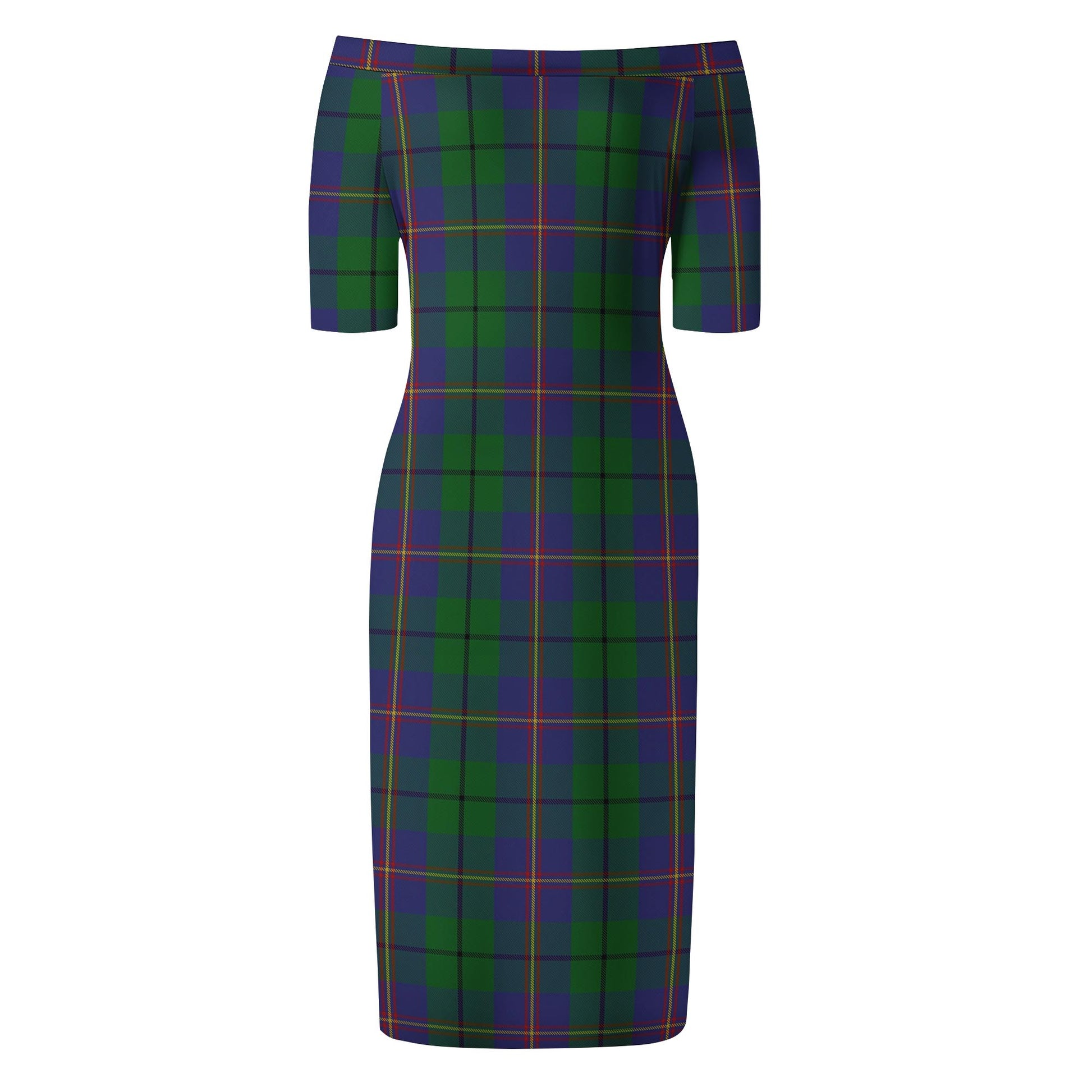 Carmichael Tartan Off Shoulder Lady Dress - Tartanvibesclothing