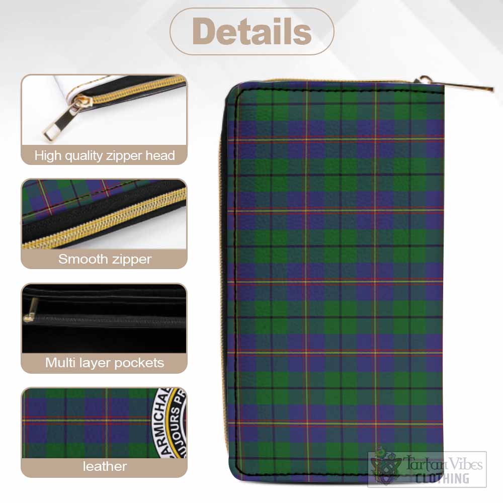 Tartan Vibes Clothing Carmichael Tartan Women's Leather Wallet with Family Crest