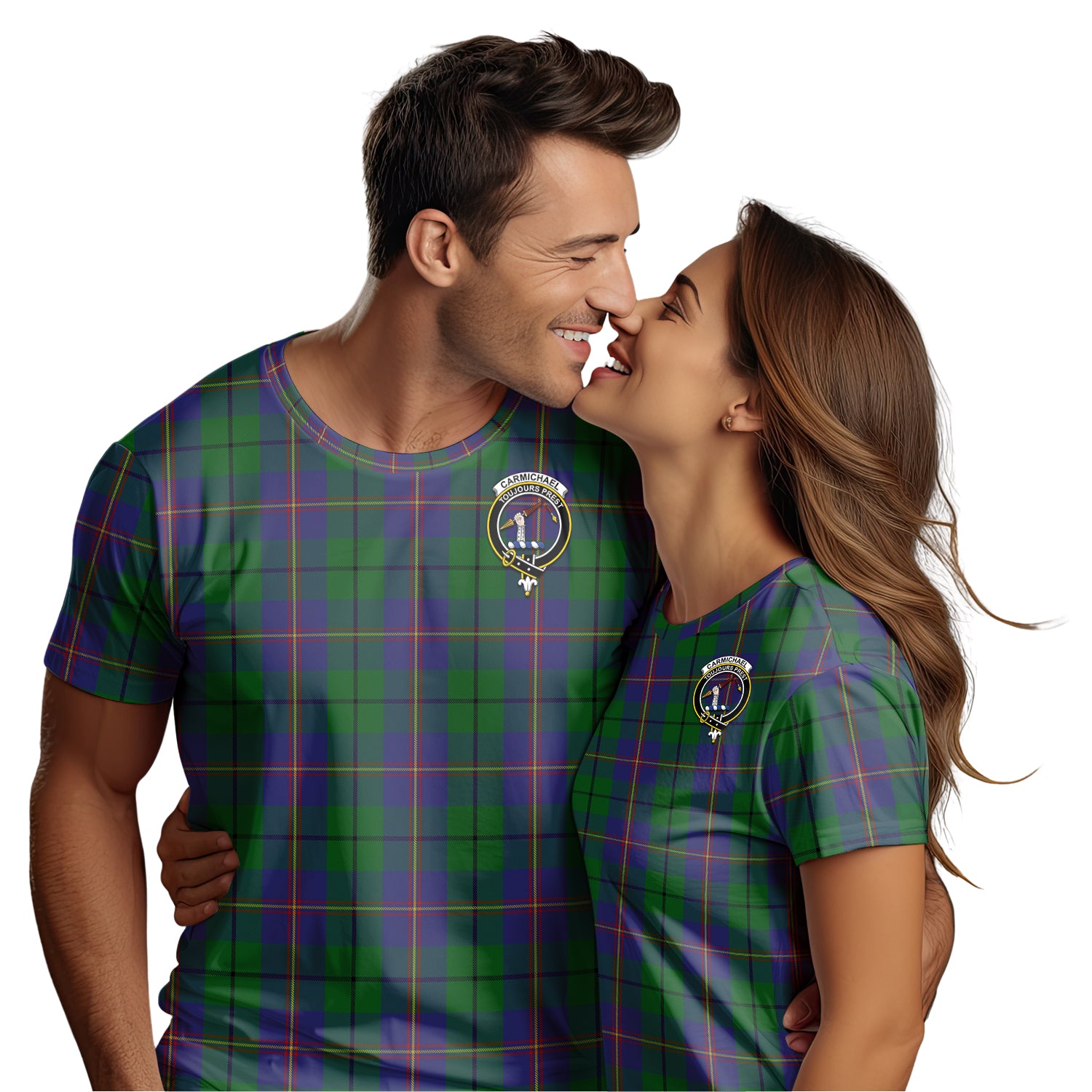 Carmichael Tartan T-Shirt with Family Crest - Tartan Vibes Clothing