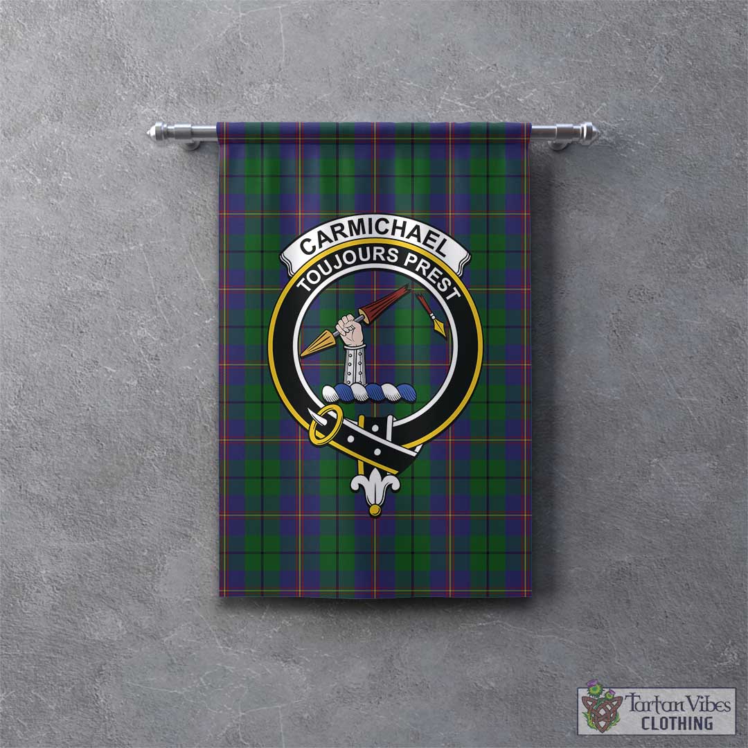 Tartan Vibes Clothing Carmichael Tartan Gonfalon, Tartan Banner with Family Crest