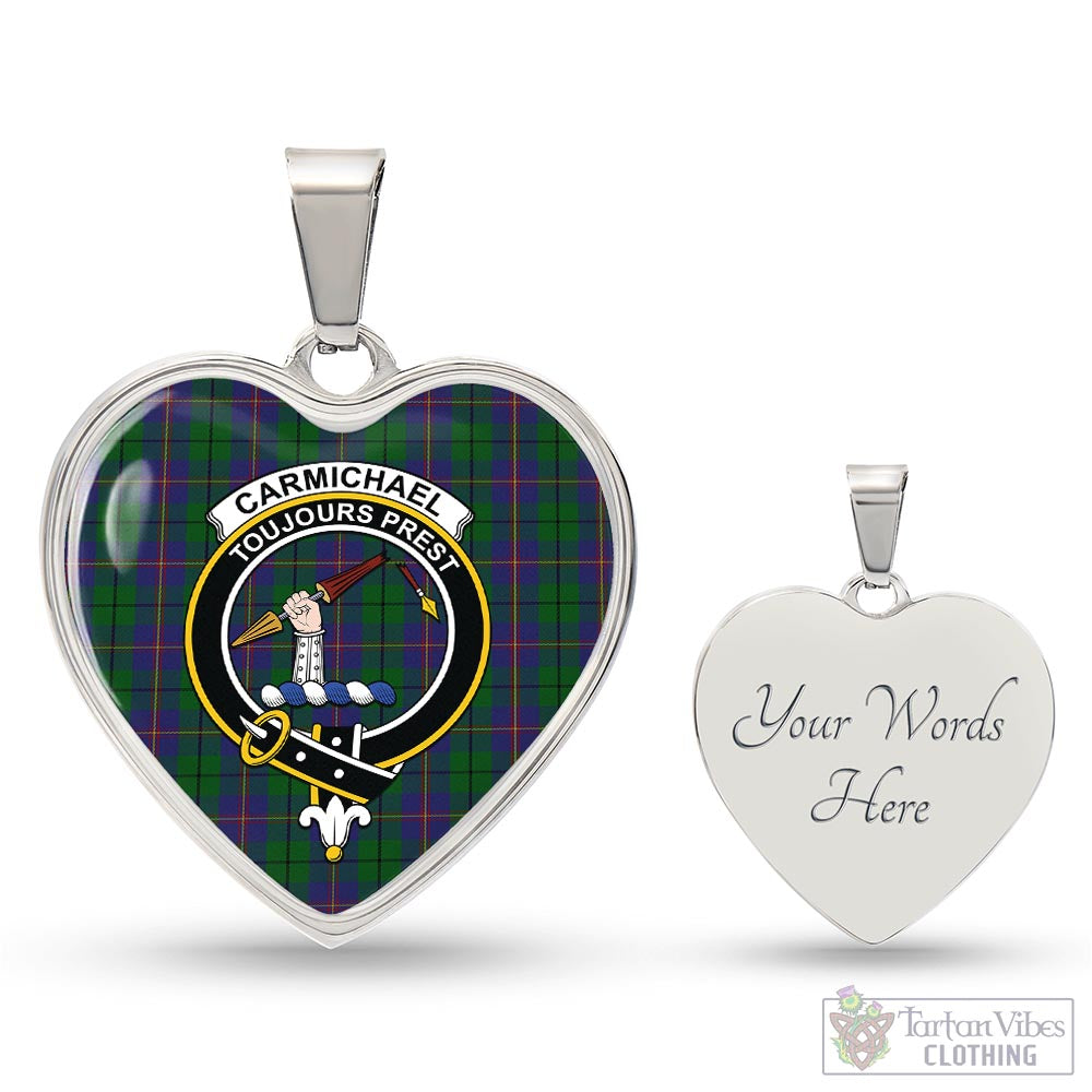 Tartan Vibes Clothing Carmichael Tartan Heart Necklace with Family Crest
