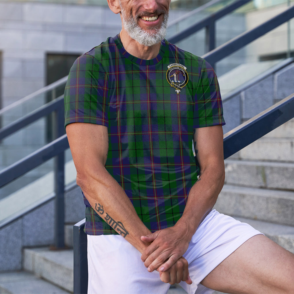 Carmichael Tartan T-Shirt with Family Crest - Tartan Vibes Clothing