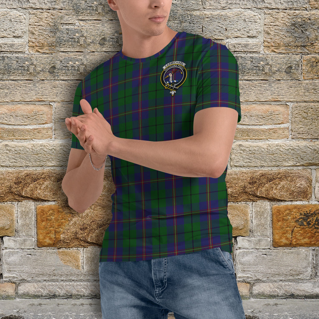 Carmichael Tartan T-Shirt with Family Crest - Tartan Vibes Clothing