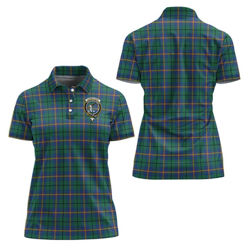 Carmichael Ancient Tartan Polo Shirt with Family Crest For Women