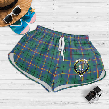 Carmichael Ancient Tartan Womens Shorts with Family Crest