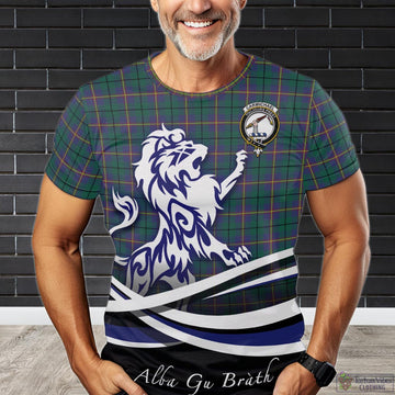 Carmichael Ancient Tartan T-Shirt with Alba Gu Brath Regal Lion Emblem