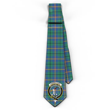 Carmichael Ancient Tartan Classic Necktie with Family Crest
