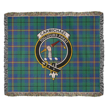 Carmichael Ancient Tartan Woven Blanket with Family Crest