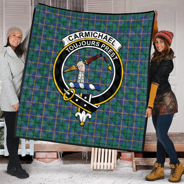 Carmichael Ancient Tartan Quilt with Family Crest