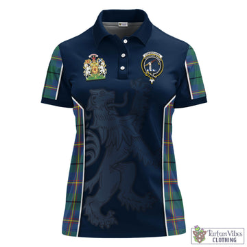 Carmichael Ancient Tartan Women's Polo Shirt with Family Crest and Lion Rampant Vibes Sport Style