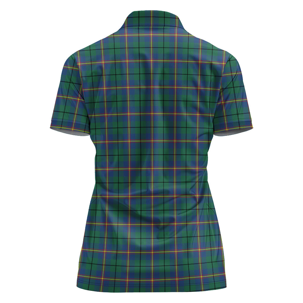 carmichael-ancient-tartan-polo-shirt-with-family-crest-for-women