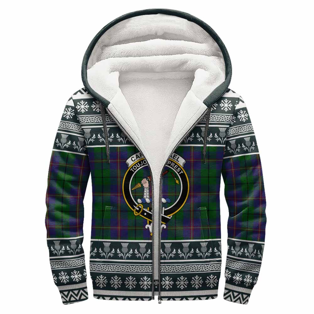 Carmichael Clan Tartan Christmas Fleece Hoodie with Family Crest - Tartan Vibes Clothing