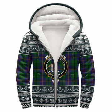 Carmichael Clan Tartan Christmas Fleece Hoodie with Family Crest - Tartan Vibes Clothing