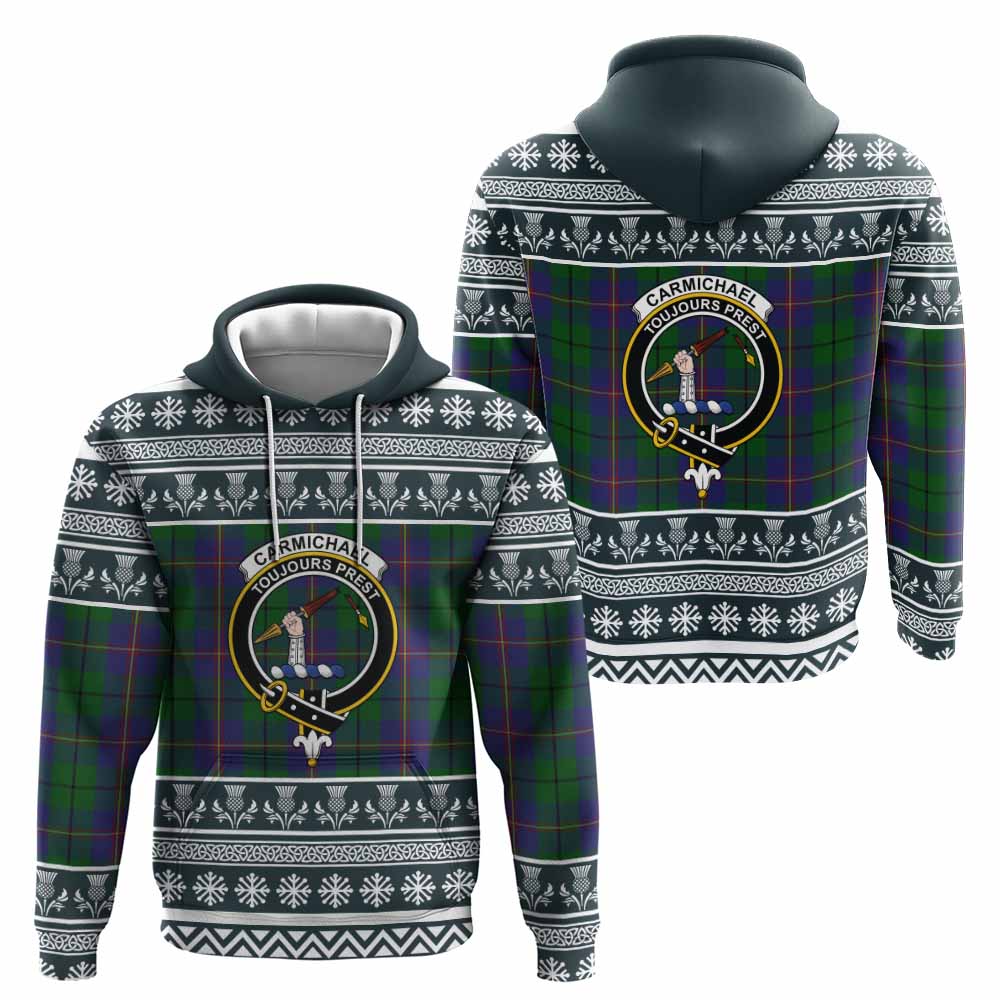 Carmichael Clan Tartan Christmas Hoodie with Family Crest - Tartan Vibes Clothing