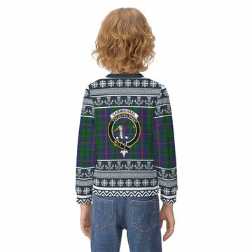 Carmichael Clan Tartan Christmas Kid Ugly Sweatshirt with Family Crest - Tartan Vibes Clothing