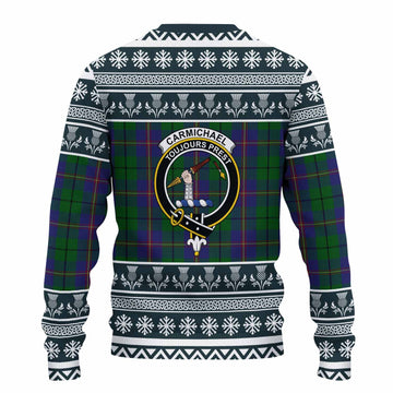 Carmichael Clan Tartan Christmas Ugly Sweater with Family Crest - Tartan Vibes Clothing
