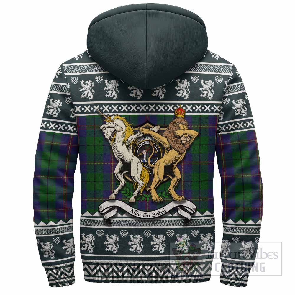Carmichael Clan Tartan Crest Christmas Fleece Hoodie Coat of Arms Funny Style - Tartan Vibes Clothing