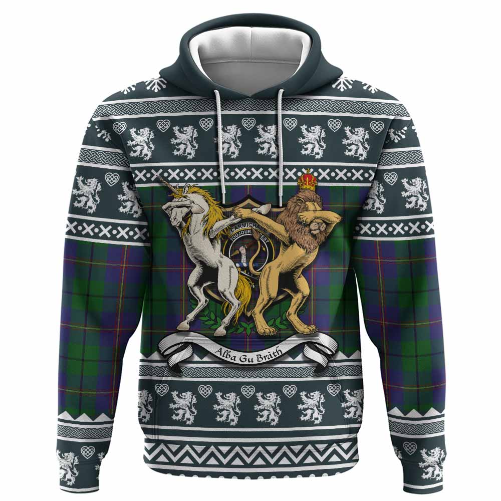 Carmichael Clan Tartan Crest Christmas Hoodie Coat of Arms Funny Style - Tartan Vibes Clothing