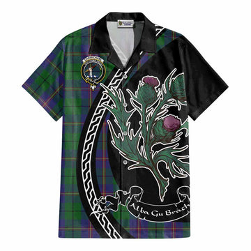 Carmichael Family Crest Tartan Cotton Hawaiian Shirt Alba Thistle Inspired - Tartan Vibes Clothing