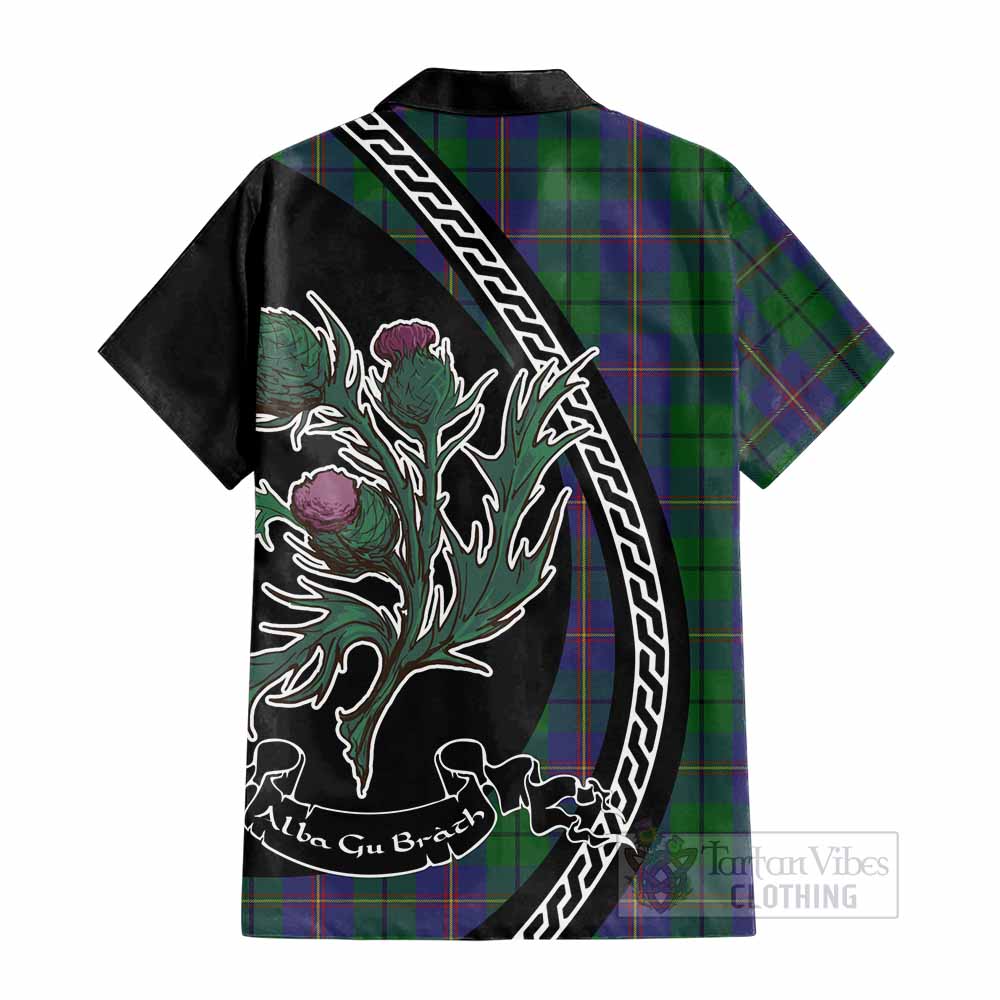 Carmichael Family Crest Tartan Cotton Hawaiian Shirt Alba Thistle Inspired - Tartan Vibes Clothing