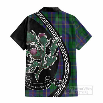 Carmichael Family Crest Tartan Cotton Hawaiian Shirt Alba Thistle Inspired - Tartan Vibes Clothing