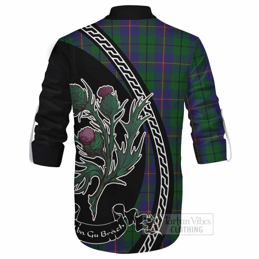 Carmichael Family Crest Tartan Ghillie Shirt Alba Thistle Inspired - Tartan Vibes Clothing