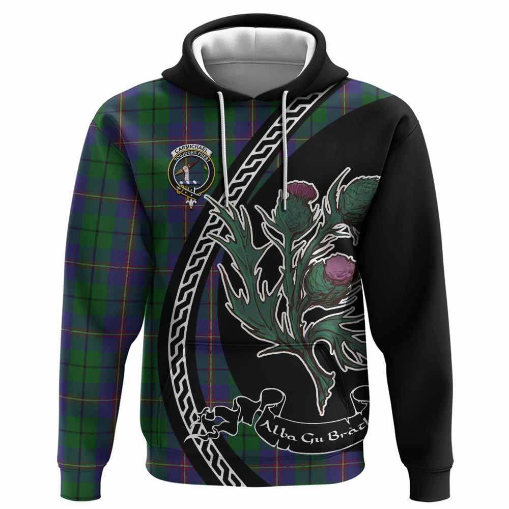 Carmichael Family Crest Tartan Hoodie Alba Thistle Inspired - Tartan Vibes Clothing