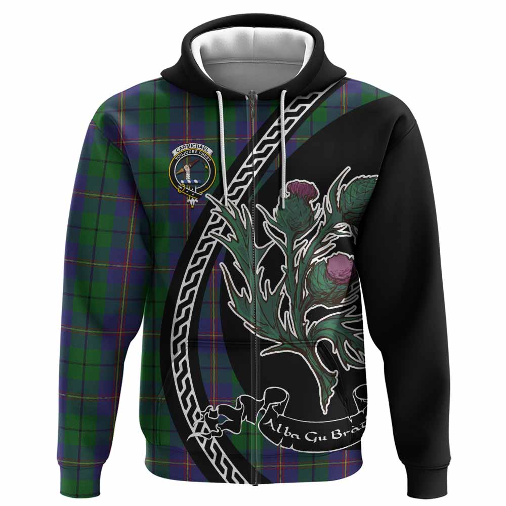 Carmichael Family Crest Tartan Hoodie Alba Thistle Inspired - Tartan Vibes Clothing