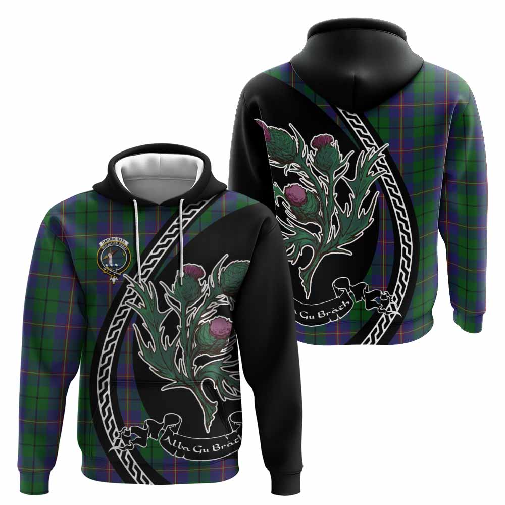 Carmichael Family Crest Tartan Hoodie Alba Thistle Inspired - Tartan Vibes Clothing