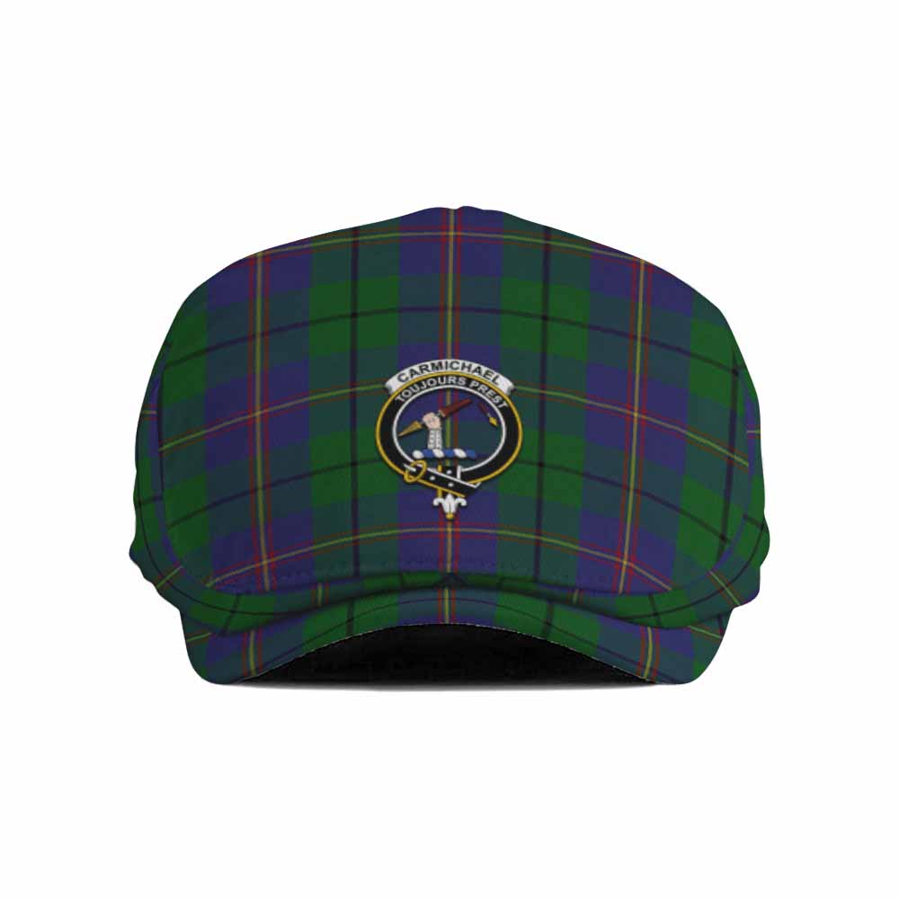 Carmichael Family Crest Tartan Jeff Cap, Tartan Flat Cap