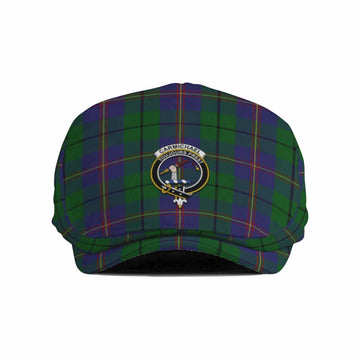 Carmichael Family Crest Tartan Jeff Cap, Tartan Flat Cap