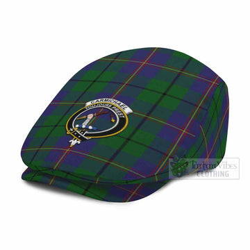Carmichael Family Crest Tartan Jeff Cap, Tartan Flat Cap