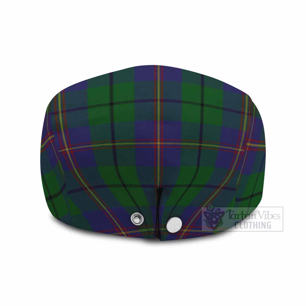 Carmichael Family Crest Tartan Jeff Cap, Tartan Flat Cap