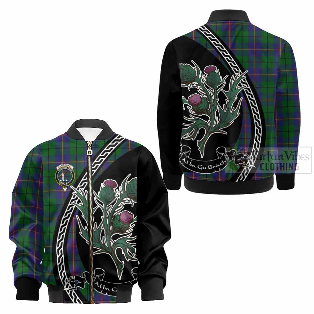 Carmichael Family Crest Tartan Kid Bomber Jacket Alba Thistle Inspired - Tartan Vibes Clothing