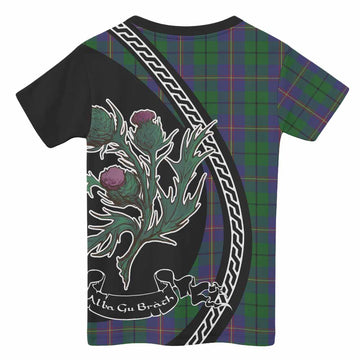 Carmichael Family Crest Tartan Kid T-shirt Alba Thistle Inspired - Tartan Vibes Clothing