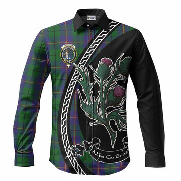 Carmichael Family Crest Tartan Long Sleeve Button Shirts Alba Thistle Inspired - Tartan Vibes Clothing
