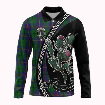 Carmichael Family Crest Tartan Long Sleeve Polo Shirt Alba Thistle Inspired - Tartan Vibes Clothing