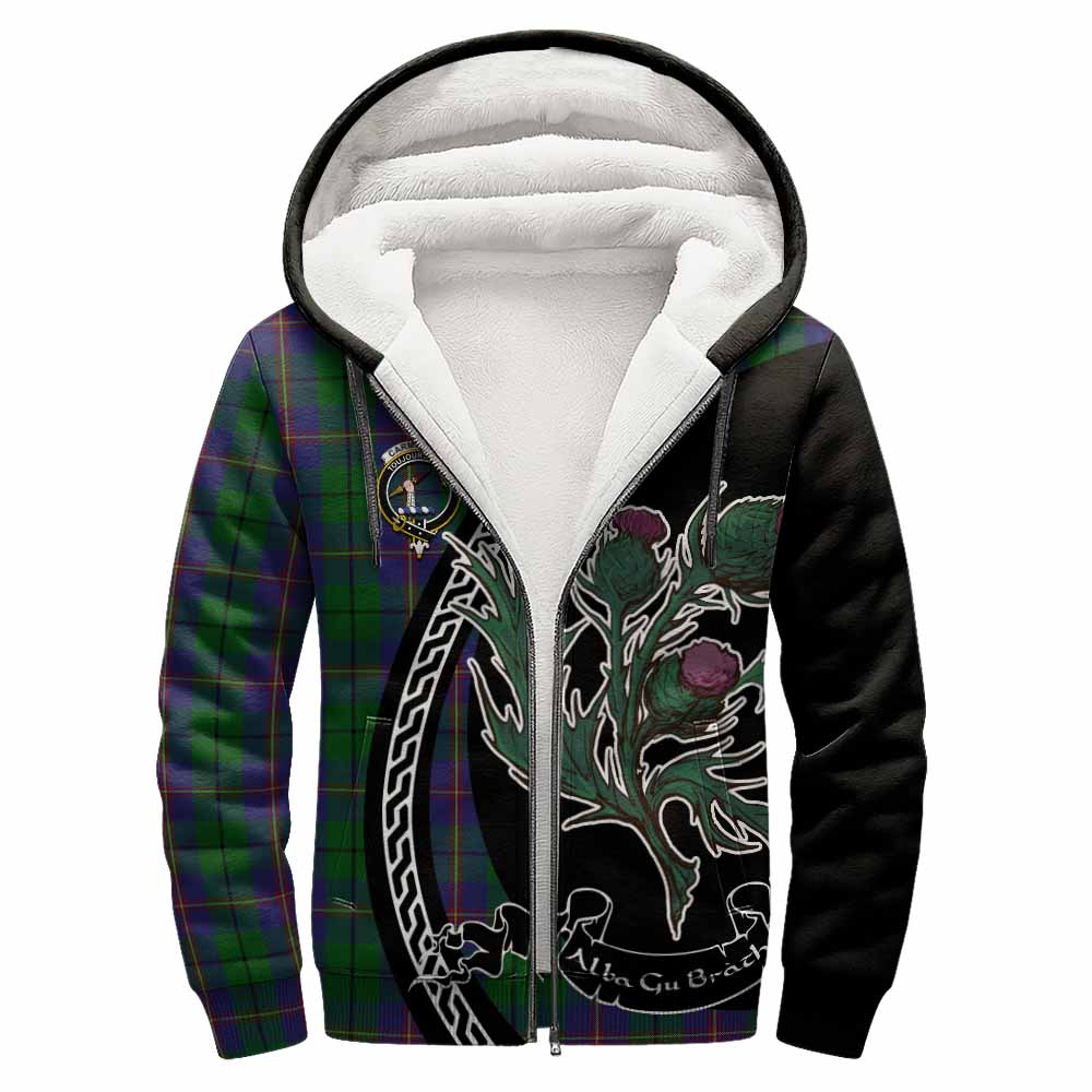 Carmichael Family Crest Tartan Sherpa Hoodie Alba Thistle Inspired - Tartan Vibes Clothing