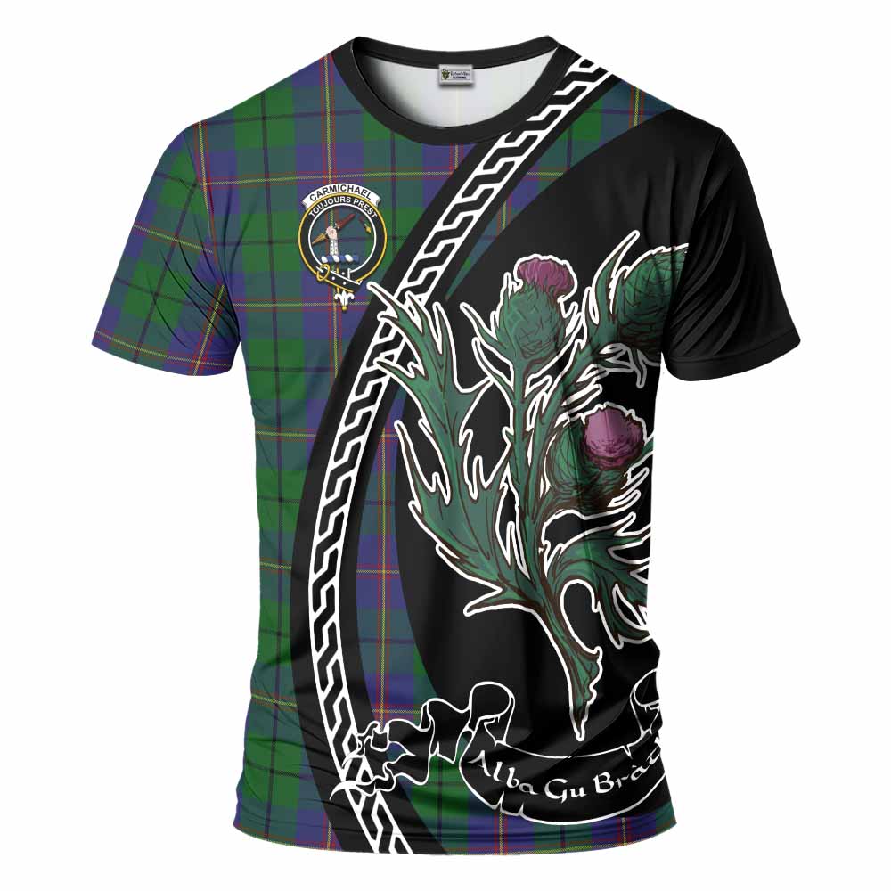 Carmichael Family Crest Tartan T-Shirt Alba Thistle Inspired - Tartan Vibes Clothing