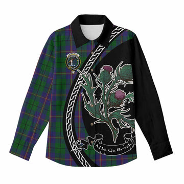 Carmichael Family Crest Tartan Women Casual Shirt Alba Thistle Inspired - Tartan Vibes Clothing