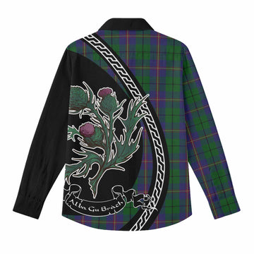 Carmichael Family Crest Tartan Women Casual Shirt Alba Thistle Inspired - Tartan Vibes Clothing
