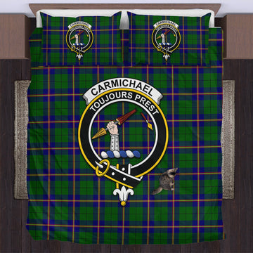 Carmichael Modern Tartan Bedding Set with Family Crest