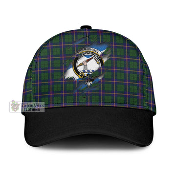 Carmichael Modern Tartan Classic Cap with Family Crest In Me Style